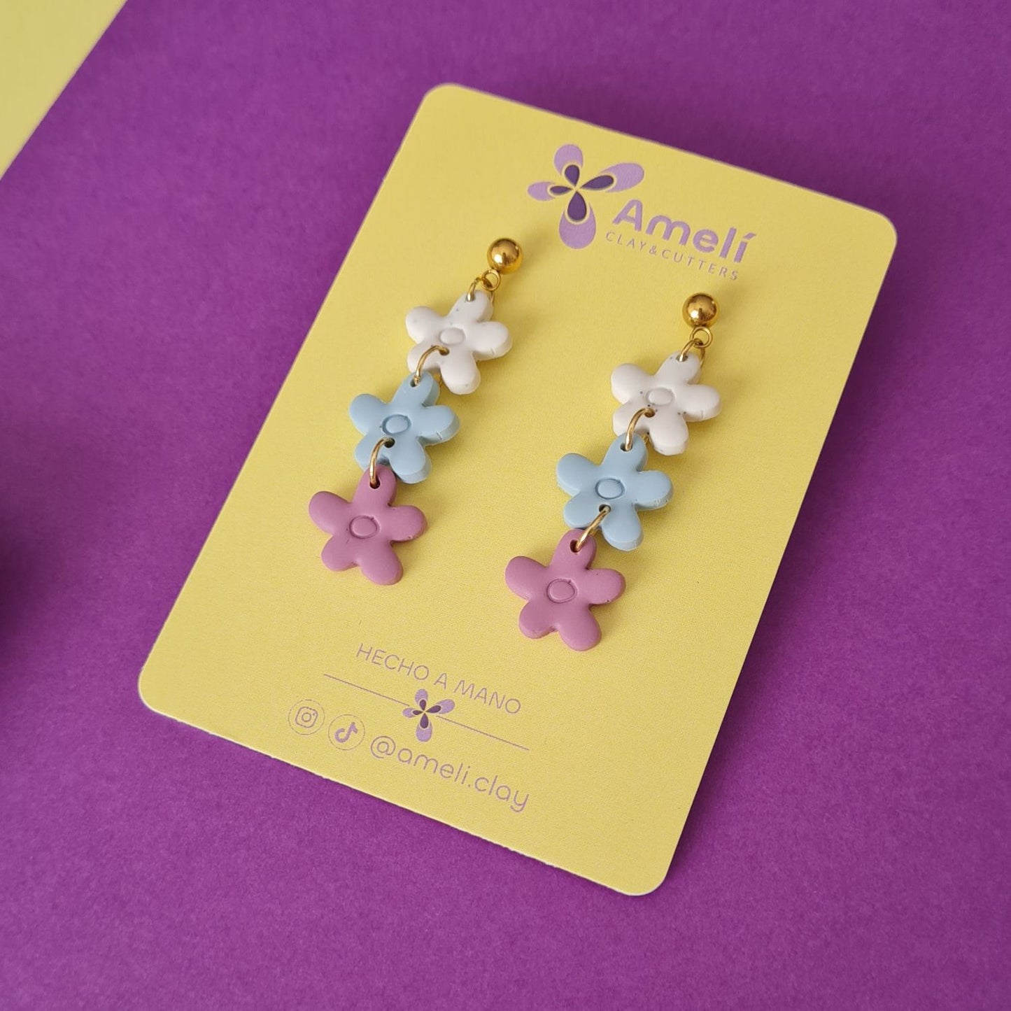 Amelí blanco, azul y malva