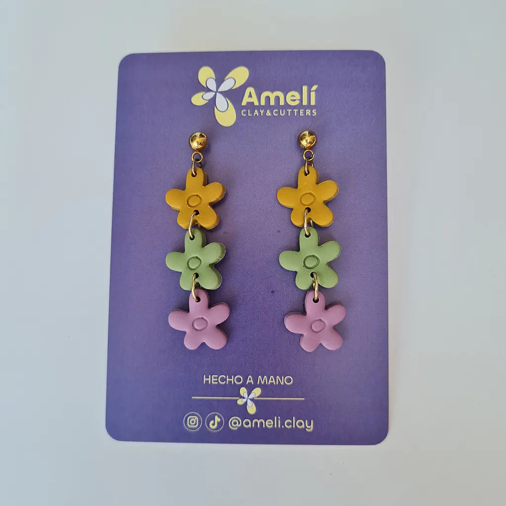 Amelí mostaza, verde y malva