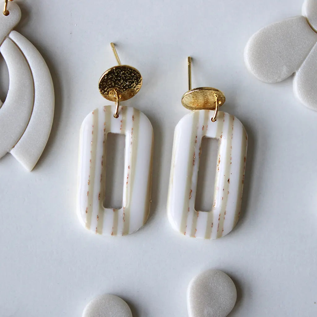 Aura ancho rayas beige y blanco
