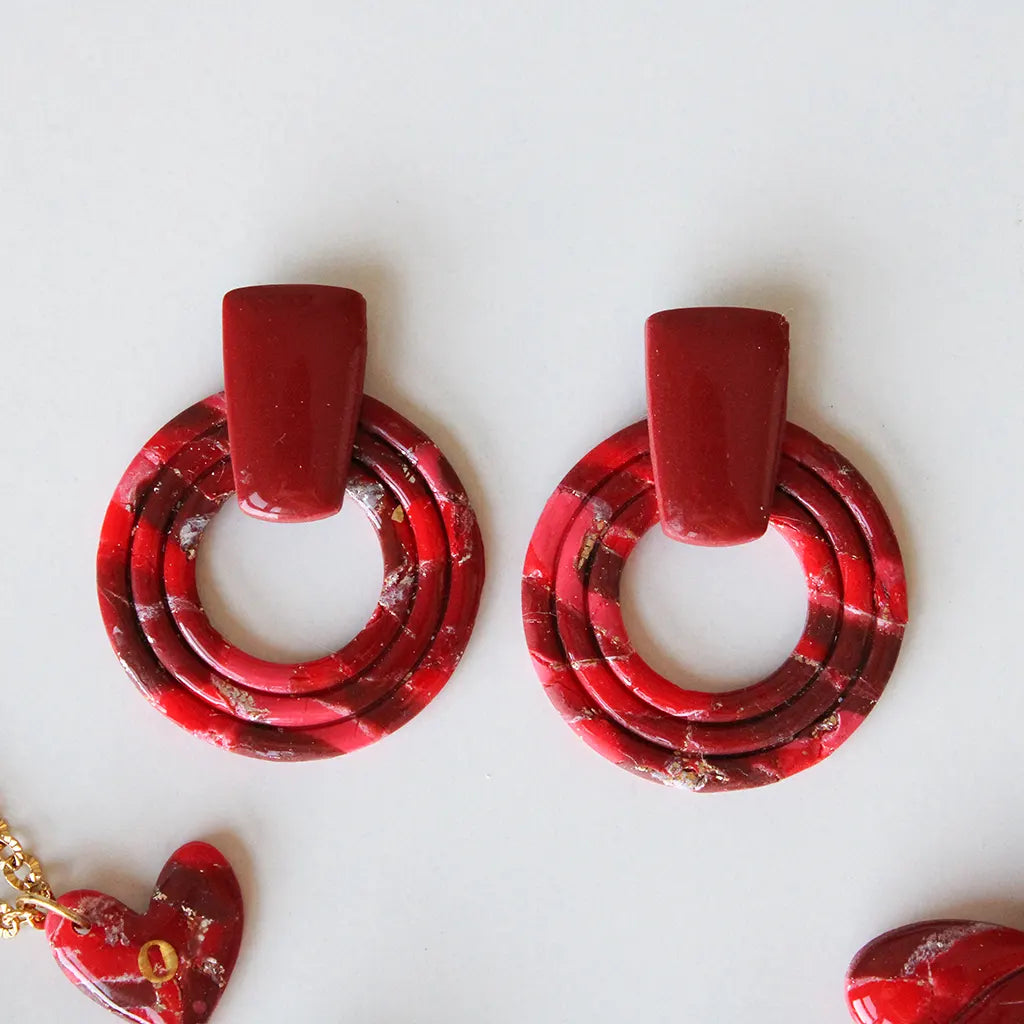 Índigo estampado rojo