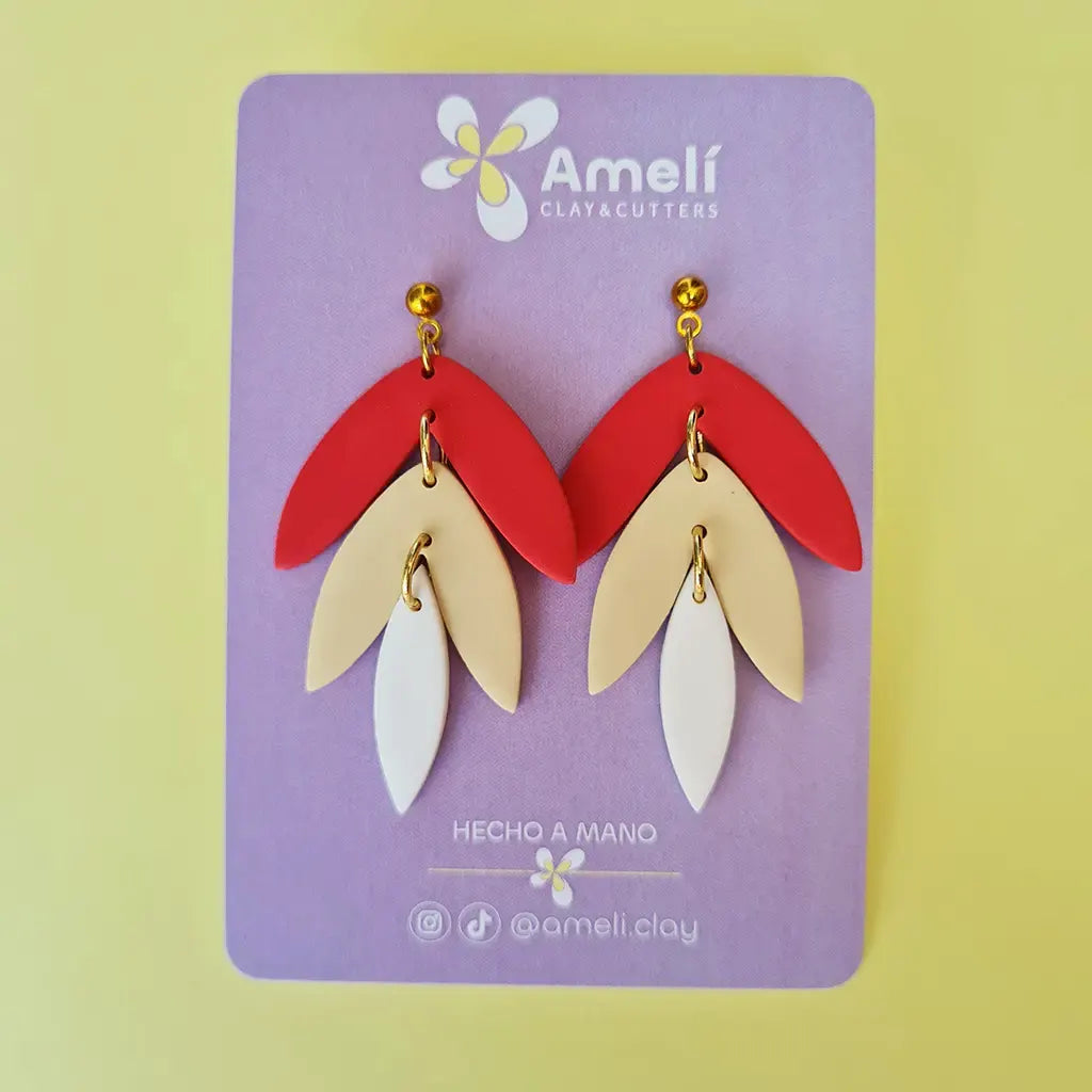 Lluvia coral, beige y blanco