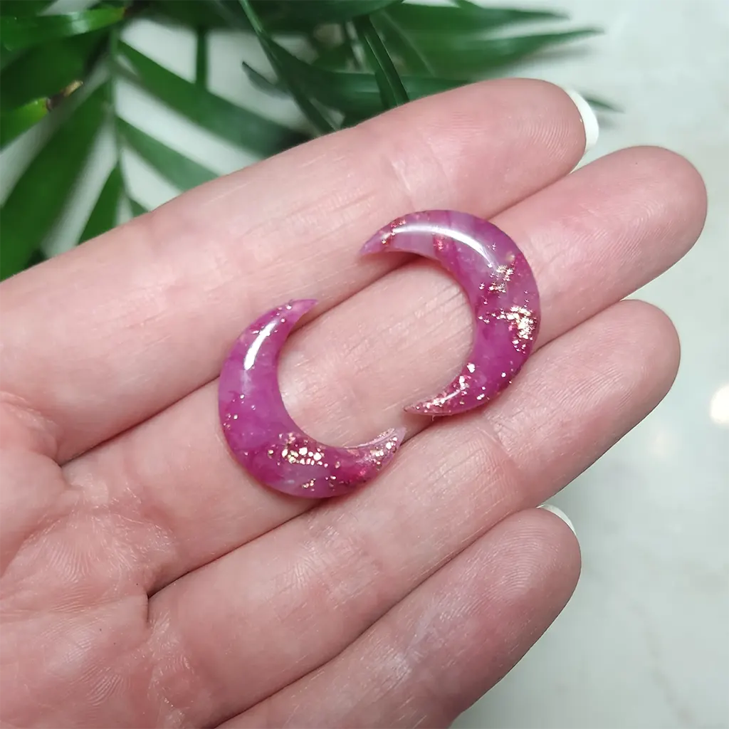 Pack mini corazón, mini círculo y mini luna mármol rosa
