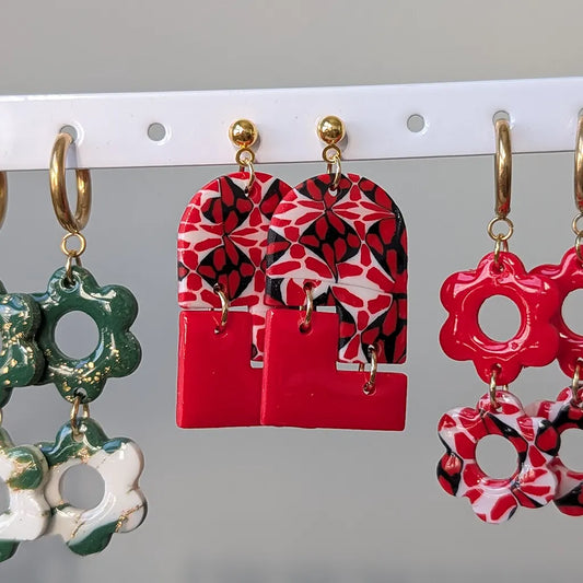 Serena estampado petalos rojo y rojo