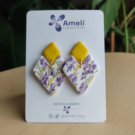 Vulcano flores lavanda y amarillo