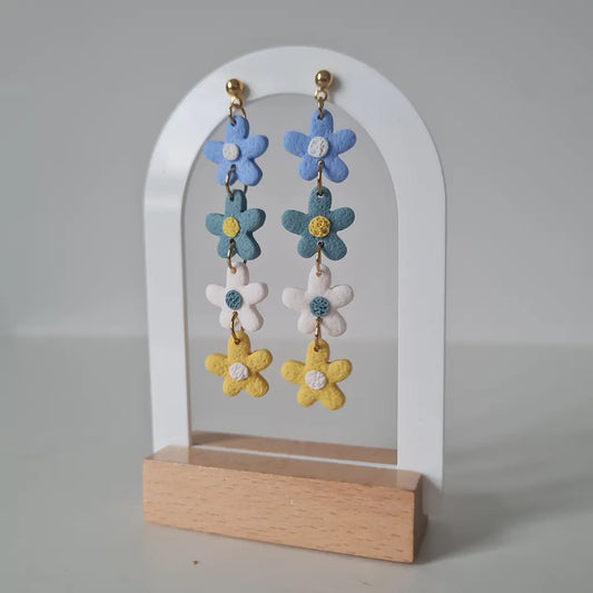 Amelí azul, verde, blanco y amarillo