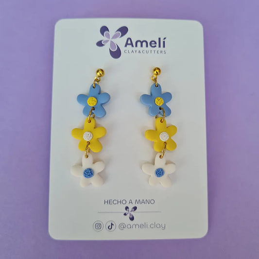Amelí azul, amarillo y blanco