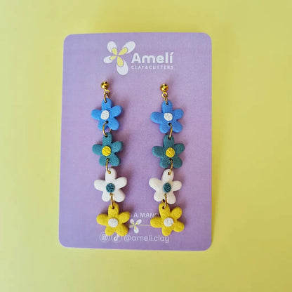 Amelí azul, verde, blanco y amarillo