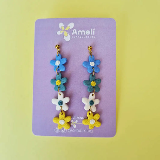 Amelí azul, verde, blanco y amarillo