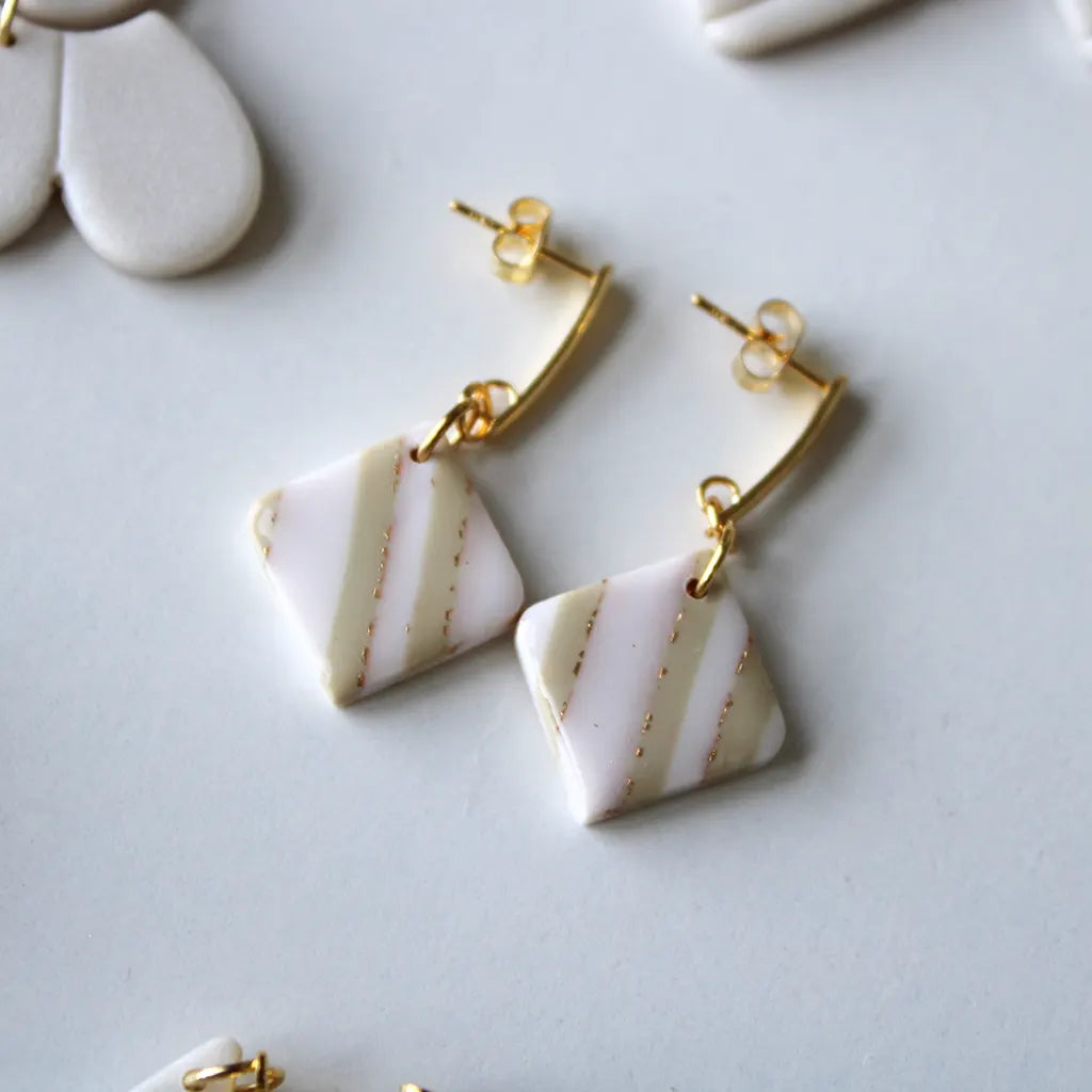 Arán rayas beige y blanco
