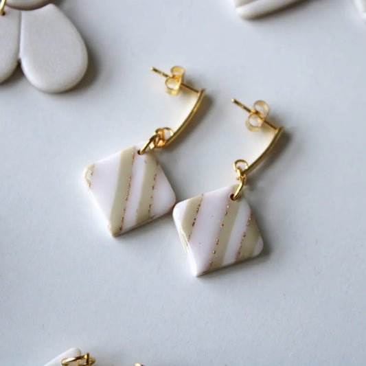 Arán rayas beige y blanco