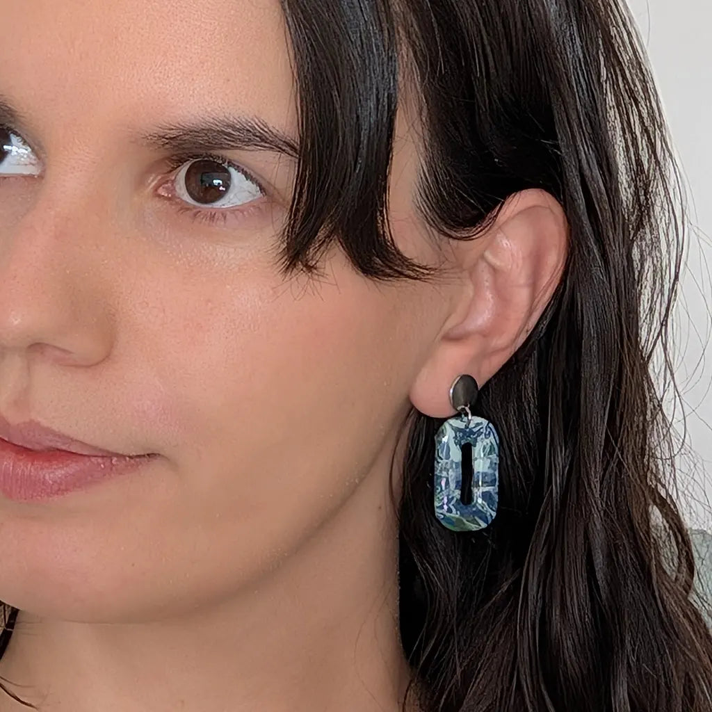 Aura ancho estampado azul y verde