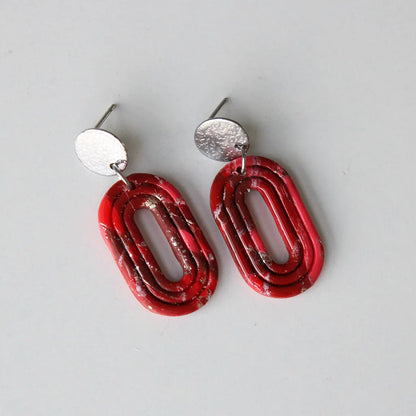 Aura líneas estampado rojo