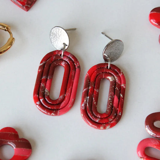 Aura líneas estampado rojo