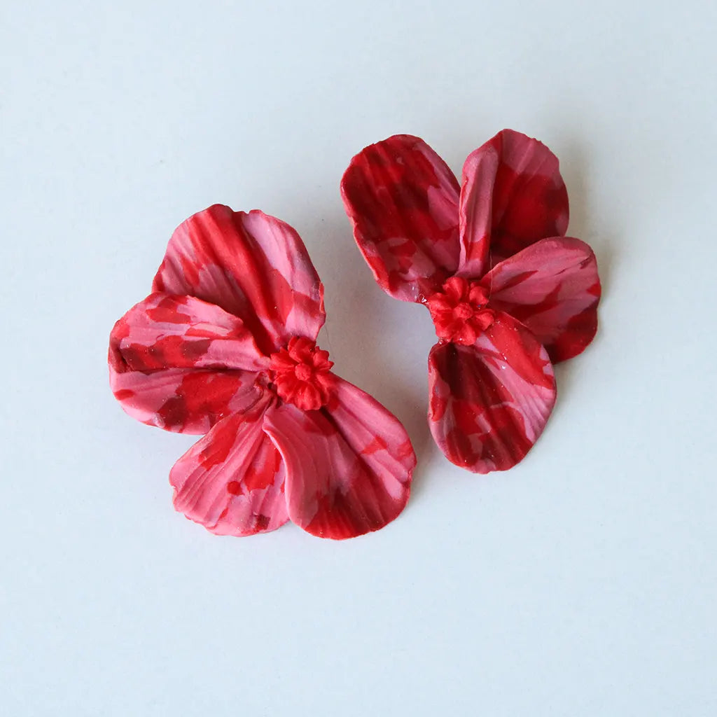 Camelia estampado rosa y rojo