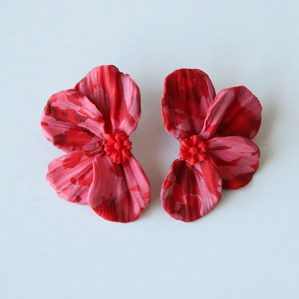 Camelia estampado rosa y rojo