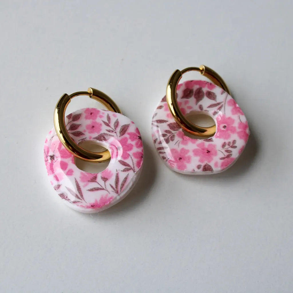 Charm donut flores rosas