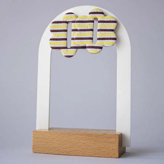 Dora rayas morado, amarillo y blanco