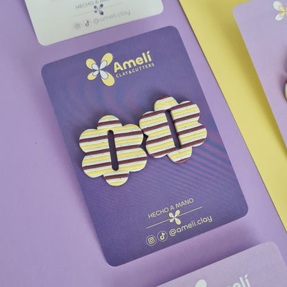 Dora rayas morado, amarillo y blanco