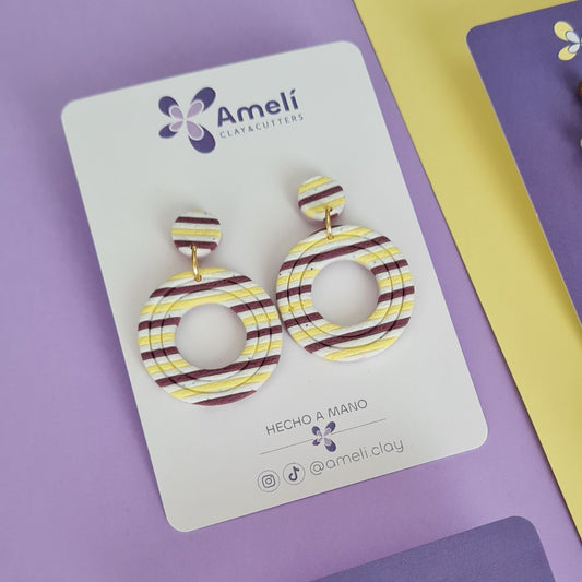 Elba rayas morado, amarillo y blanco