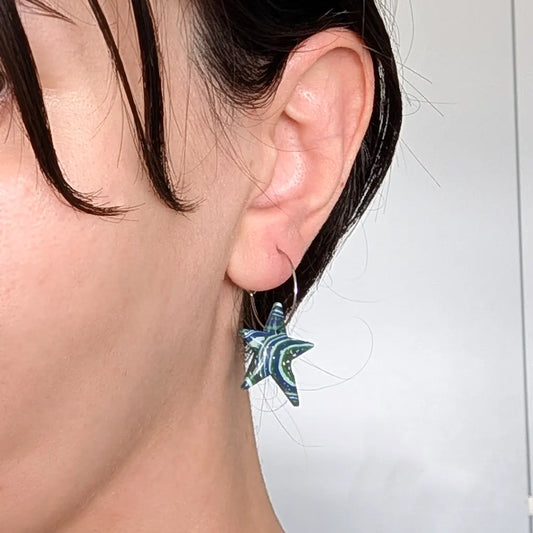 Estrella Aro estampado azul y verde