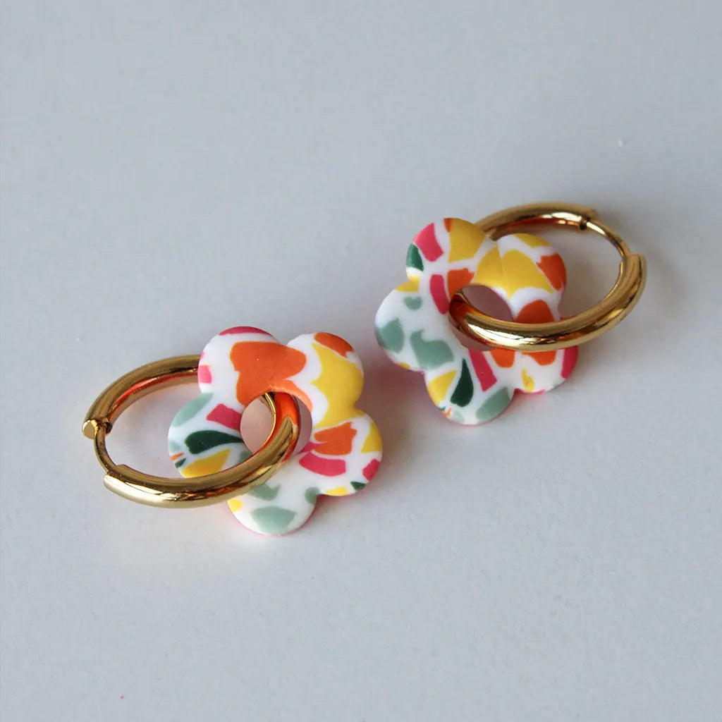 Flor charm estampado primavera