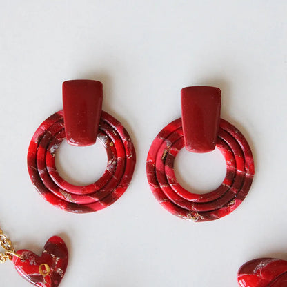 Índigo estampado rojo