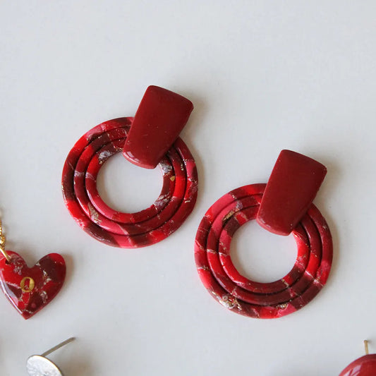 Índigo estampado rojo