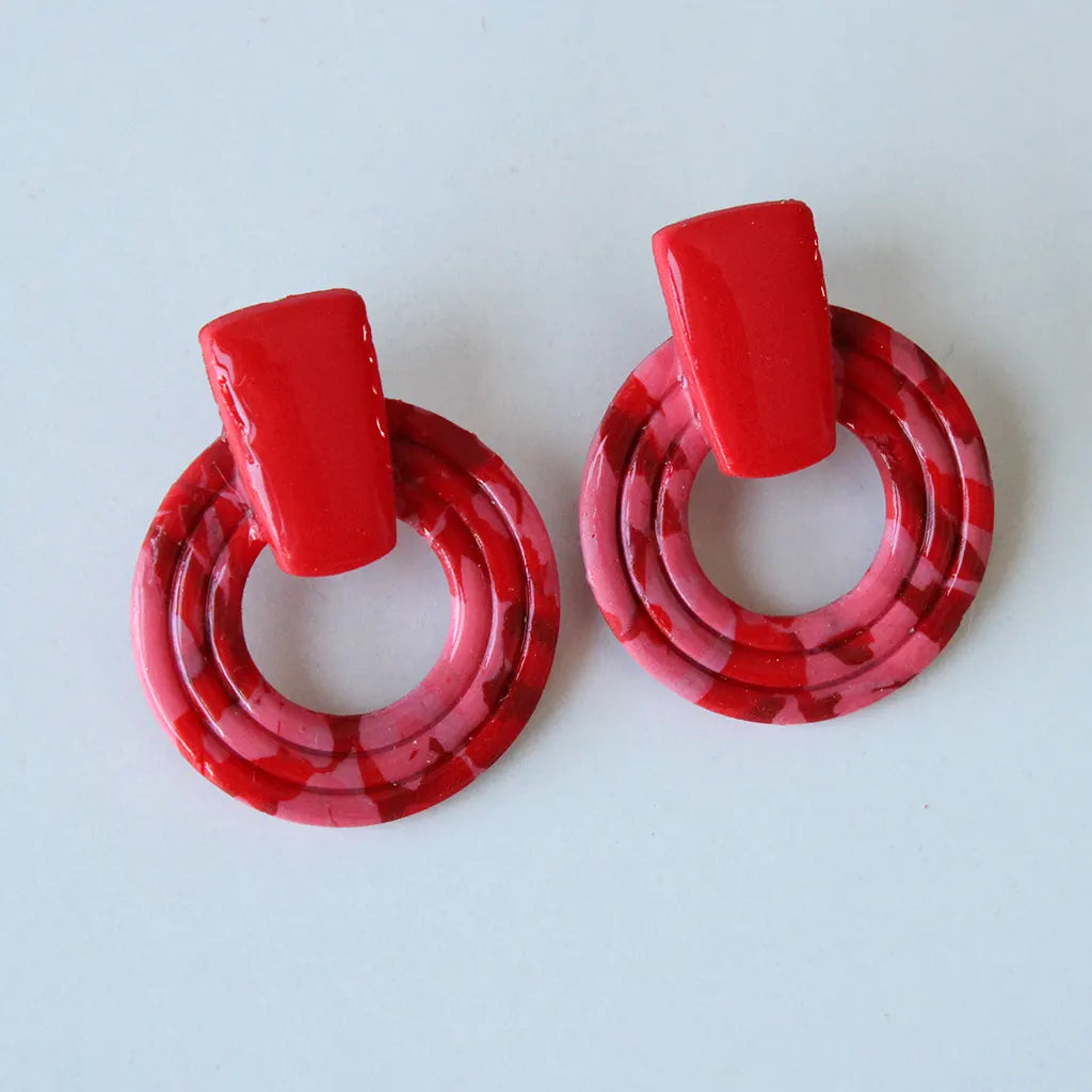 Índigo estampado rosa y rojo