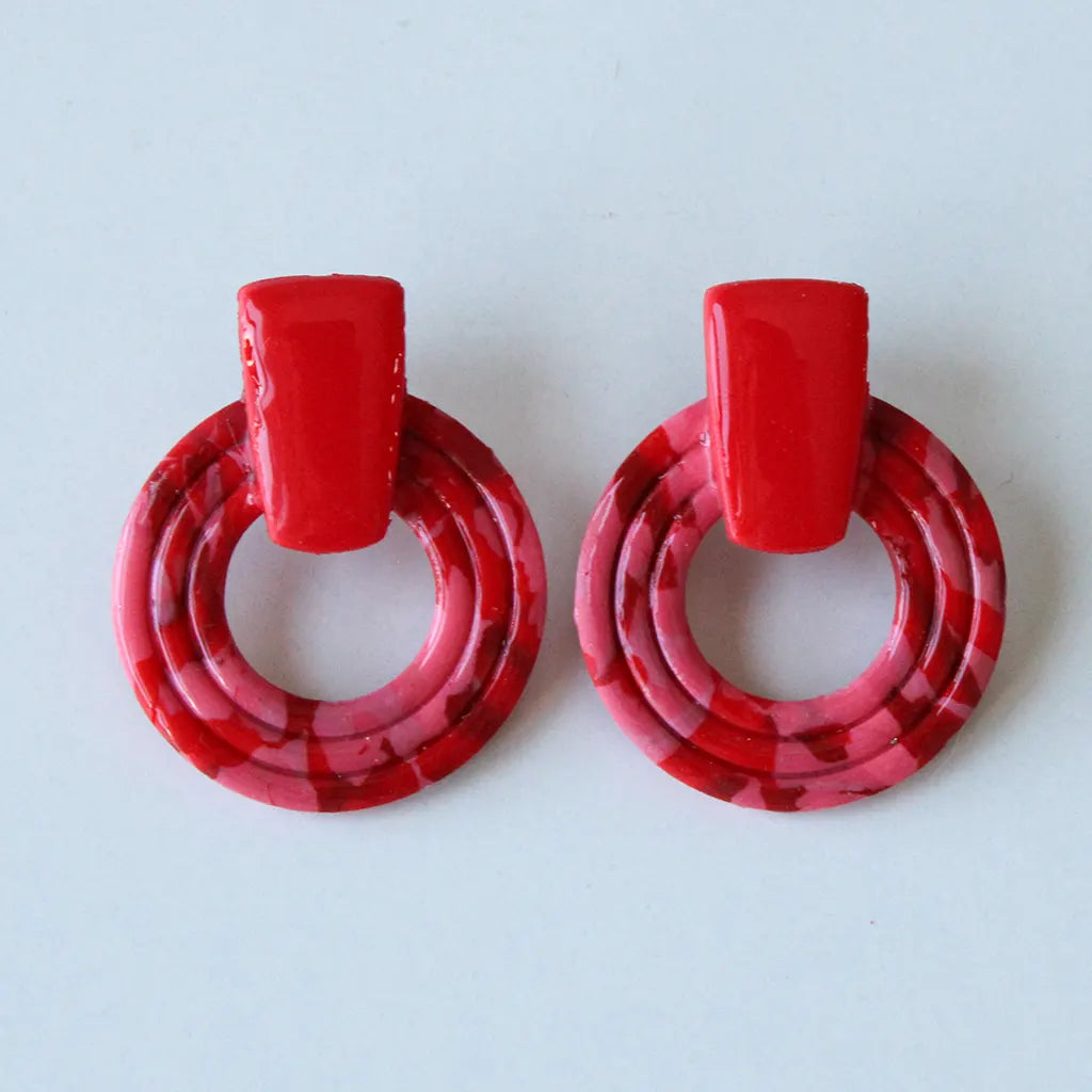 Índigo estampado rosa y rojo
