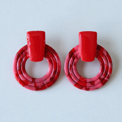 Índigo estampado rosa y rojo