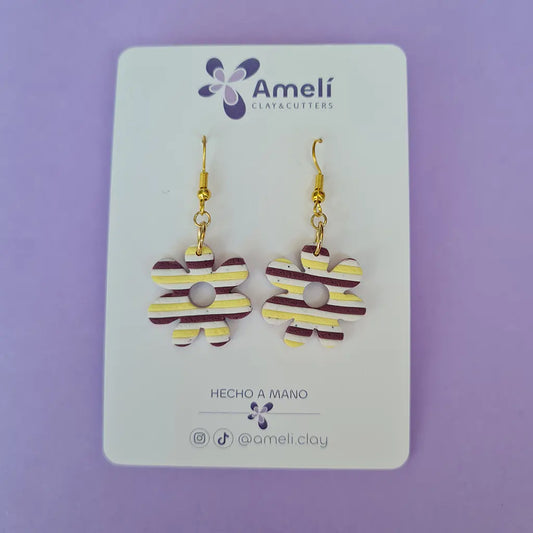 Larisa rayas morado, amarillo y blanco