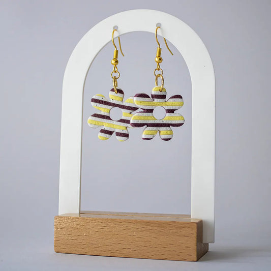 Larisa rayas morado, amarillo y blanco