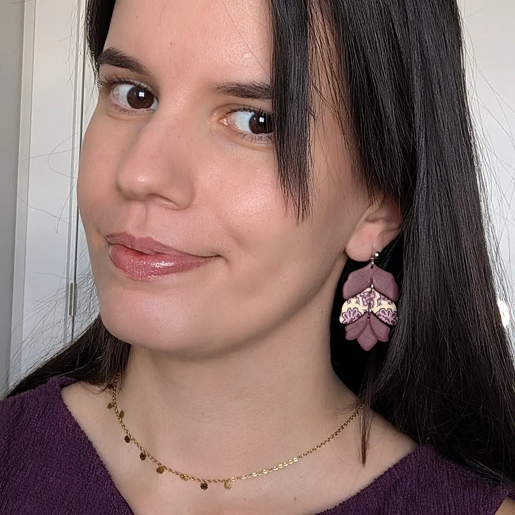 Liria burdeos y estampado vainilla, burdeos y rosa