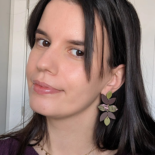 Laurel verde, marrón y  estampado verde, rosa y marrón