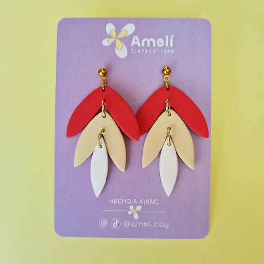 Lluvia coral, beige y blanco
