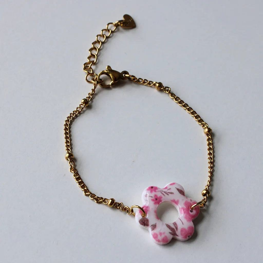Pulsera flor flores rosas