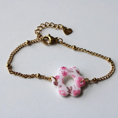 Pulsera flor flores rosas