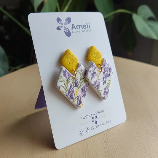 Vulcano flores lavanda y amarillo